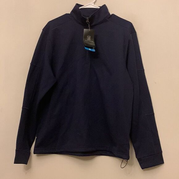 PGA Tour quarter zip navy pullover Size S NWT - Picture 2 of 9